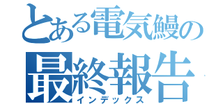 とある電気鰻の最終報告書（インデックス）