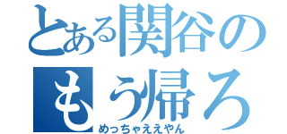 とある関谷のもう帰ろ（めっちゃええやん）