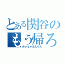 とある関谷のもう帰ろ（めっちゃええやん）