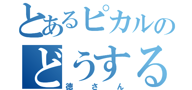 とあるピカルのどうするぅ！？（徳さん）