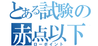 とある試験の赤点以下（ローポイント）