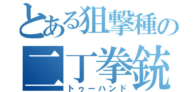 とある狙撃種の二丁拳銃（トゥーハンド）