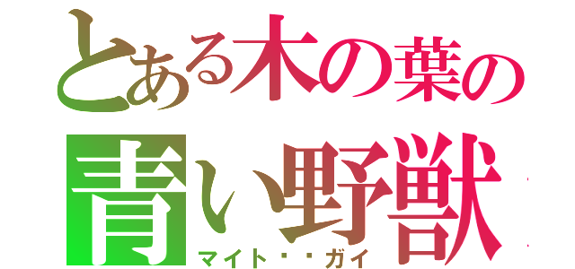 とある木の葉の青い野獣（マイト⚫︎ガイ）