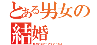 とある男女の結婚（出逢いはソープランドだょ）