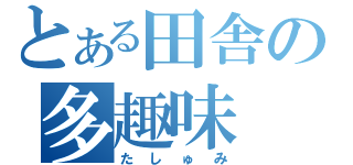 とある田舎の多趣味（たしゅみ）