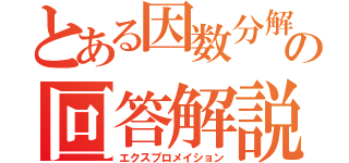 とある因数分解の回答解説（エクスプロメイション）