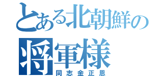 とある北朝鮮の将軍様（同志金正恩）