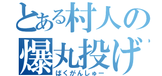 とある村人の爆丸投げ（ばくがんしゅー）