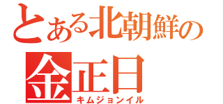 とある北朝鮮の金正日（キムジョンイル）