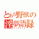 とある野獣の淫夢語録（１１４５１４）