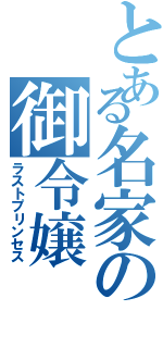 とある名家の御令嬢（ラストプリンセス）