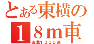 とある東横の１８ｍ車（東急１０００系）