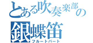 とある吹奏楽部の銀蝶笛（フルートパート）