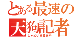 とある最速の天狗記者（しゃめいまるあや）