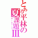 とある平林の夏課題Ⅲ（ホームワーク）