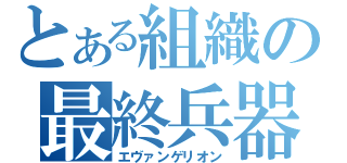 とある組織の最終兵器（エヴァンゲリオン）