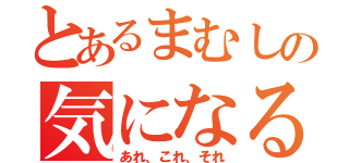 とあるまむしの気になる（あれ、これ、それ）