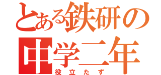 とある鉄研の中学二年（役立たず）