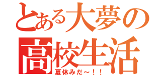 とある大夢の高校生活（夏休みだ～！！）