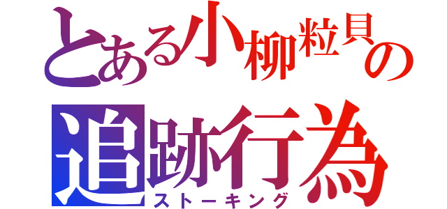 とある小柳粒貝の追跡行為（ストーキング）