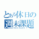 とある休日の週末課題（ラストクエスト）