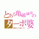 とある亀破滅波のターボ婆（猿役よりも楽しそう）