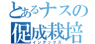 とあるナスの促成栽培（インデックス）