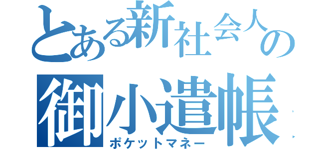 とある新社会人の御小遣帳（ポケットマネー）