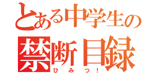 とある中学生の禁断目録（ひ  み  つ ！）