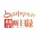 とある中学生の禁断目録（ひ  み  つ ！）