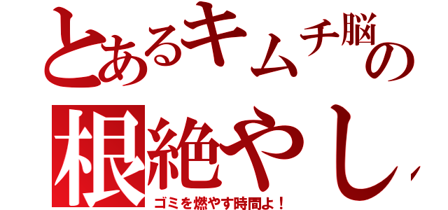 とあるキムチ脳の根絶やし（ゴミを燃やす時間よ！）