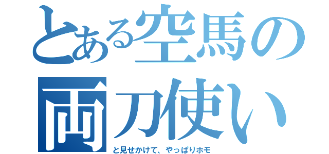 とある空馬の両刀使い（と見せかけて、やっぱりホモ）