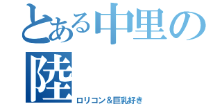 とある中里の陸（ロリコン＆巨乳好き）