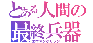 とある人間の最終兵器（エヴァンゲリヲン）