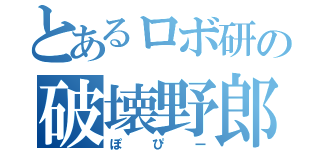 とあるロボ研の破壊野郎（ぽぴー）