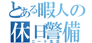 とある暇人の休日警備（ニート生活）