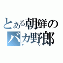 とある朝鮮のバカ野郎（クソ）