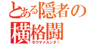 とある隠者の横格闘（モウヤメルンダ！）