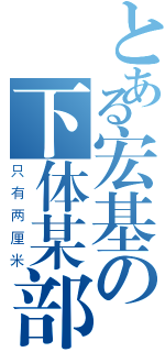 とある宏基の下体某部分（只有两厘米）