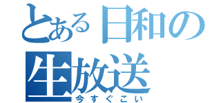 とある日和の生放送（今すぐこい）