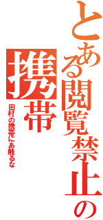 とある閲覧禁止の携帯（田村の携帯にあ触るな）