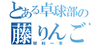 とある卓球部の藤りんご（М科一年）