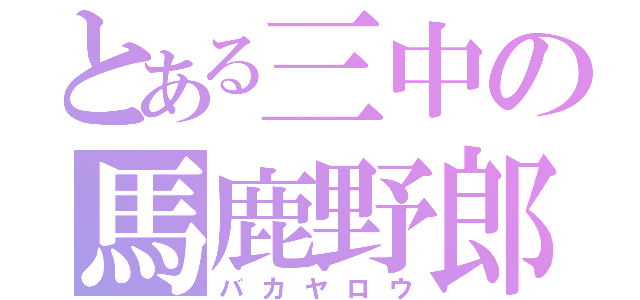 とある三中の馬鹿野郎（バカヤロウ）