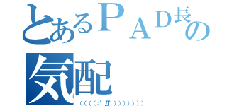 とあるＰＡＤ長の気配（（（（（；゜Д゜））））））））