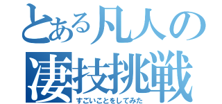 とある凡人の凄技挑戦（すごいことをしてみた）