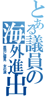 とある議員の海外進出（差別に偏見 女の涙）