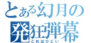 とある幻月の発狂弾幕（これはひどい）