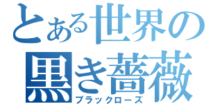 とある世界の黒き薔薇（ブラックローズ）