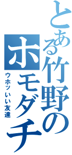 とある竹野のホモダチ♂（ウホッいい友達）