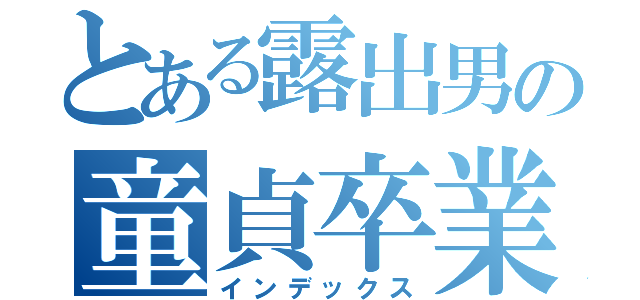 とある露出男の童貞卒業Ⅱ（インデックス）